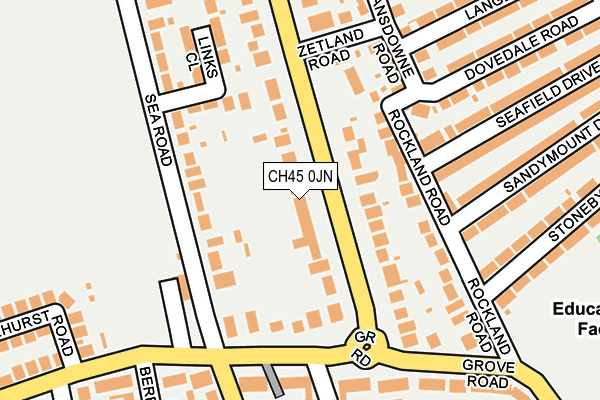CH45 0JN map - OS OpenMap – Local (Ordnance Survey)