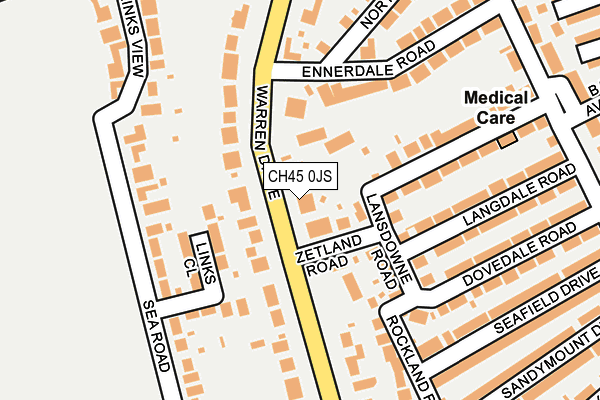 CH45 0JS map - OS OpenMap – Local (Ordnance Survey)