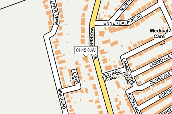 CH45 0JW map - OS OpenMap – Local (Ordnance Survey)