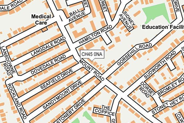 CH45 0NA map - OS OpenMap – Local (Ordnance Survey)