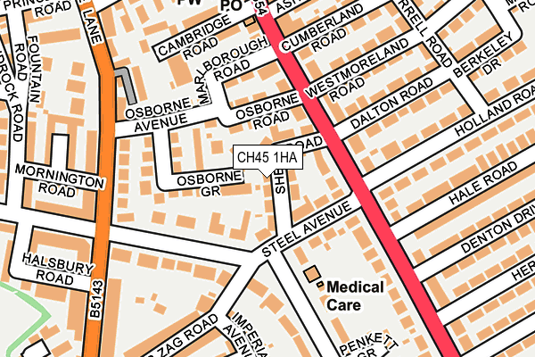 CH45 1HA map - OS OpenMap – Local (Ordnance Survey)