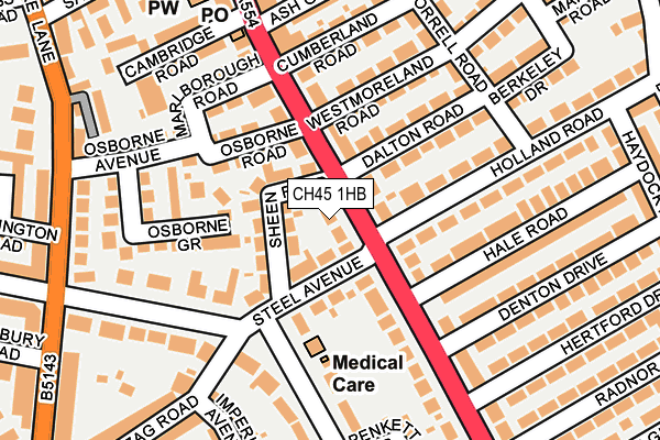 CH45 1HB map - OS OpenMap – Local (Ordnance Survey)