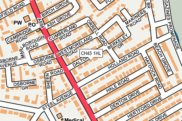 CH45 1HL map - OS OpenMap – Local (Ordnance Survey)