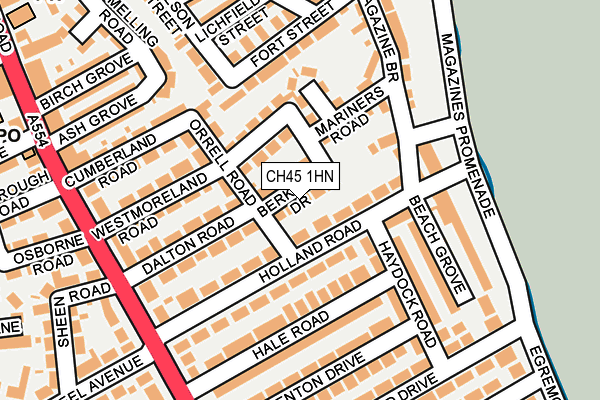 CH45 1HN map - OS OpenMap – Local (Ordnance Survey)