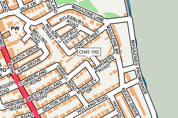 CH45 1HS map - OS OpenMap – Local (Ordnance Survey)