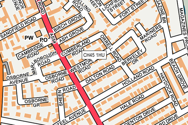 CH45 1HU map - OS OpenMap – Local (Ordnance Survey)