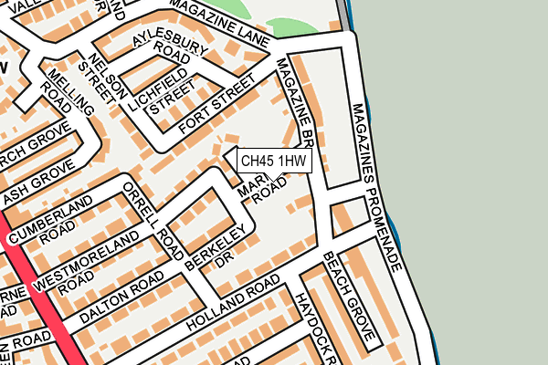 CH45 1HW map - OS OpenMap – Local (Ordnance Survey)