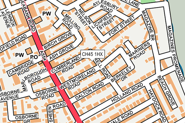 CH45 1HX map - OS OpenMap – Local (Ordnance Survey)