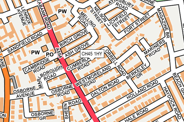 CH45 1HY map - OS OpenMap – Local (Ordnance Survey)