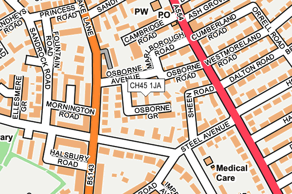 CH45 1JA map - OS OpenMap – Local (Ordnance Survey)