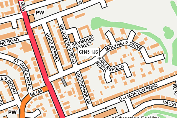 CH45 1JS map - OS OpenMap – Local (Ordnance Survey)