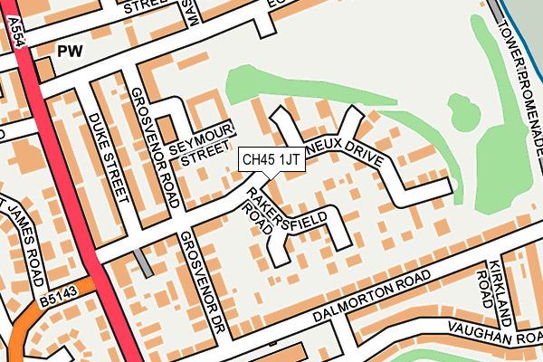 CH45 1JT map - OS OpenMap – Local (Ordnance Survey)