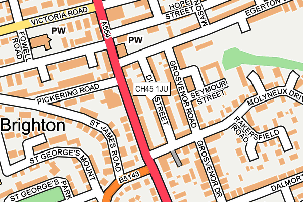 CH45 1JU map - OS OpenMap – Local (Ordnance Survey)