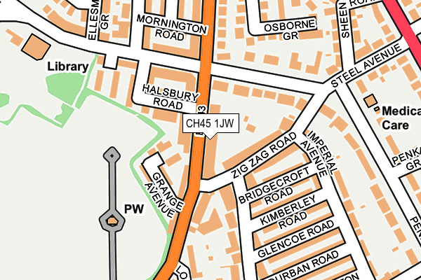 CH45 1JW map - OS OpenMap – Local (Ordnance Survey)