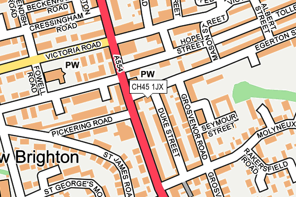 CH45 1JX map - OS OpenMap – Local (Ordnance Survey)