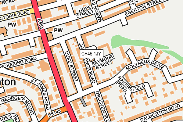 CH45 1JY map - OS OpenMap – Local (Ordnance Survey)