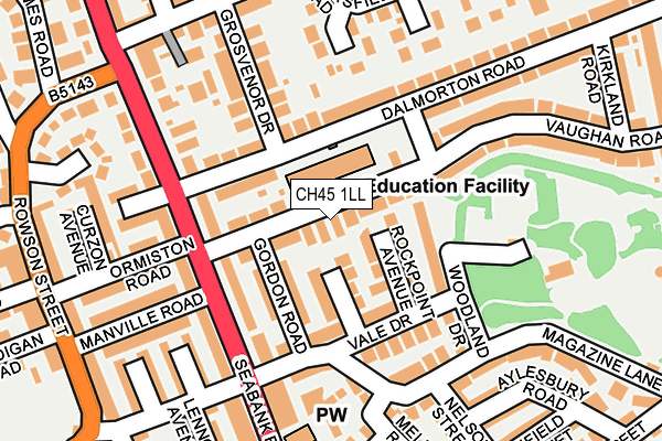 CH45 1LL map - OS OpenMap – Local (Ordnance Survey)