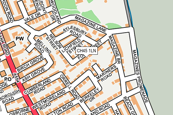 CH45 1LN map - OS OpenMap – Local (Ordnance Survey)