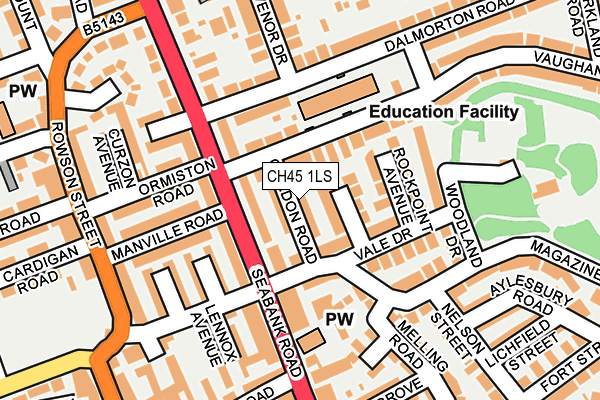 CH45 1LS map - OS OpenMap – Local (Ordnance Survey)