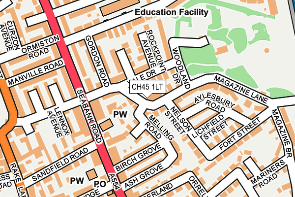 CH45 1LT map - OS OpenMap – Local (Ordnance Survey)