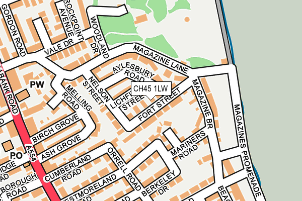 CH45 1LW map - OS OpenMap – Local (Ordnance Survey)