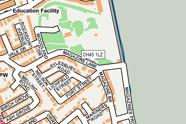 CH45 1LZ map - OS OpenMap – Local (Ordnance Survey)