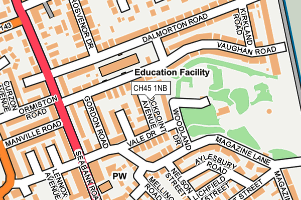 CH45 1NB map - OS OpenMap – Local (Ordnance Survey)