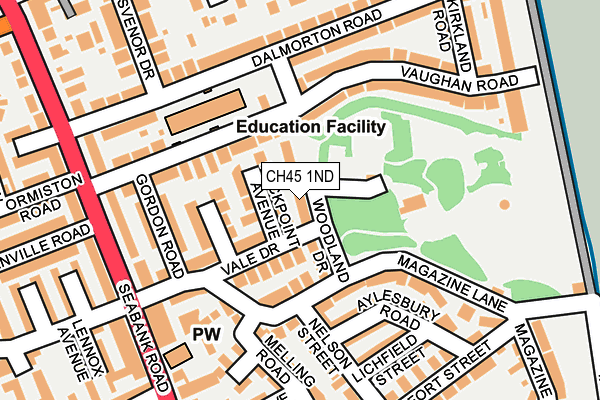 CH45 1ND map - OS OpenMap – Local (Ordnance Survey)