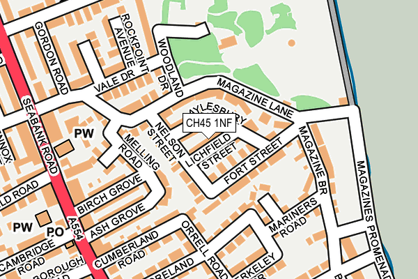 CH45 1NF map - OS OpenMap – Local (Ordnance Survey)