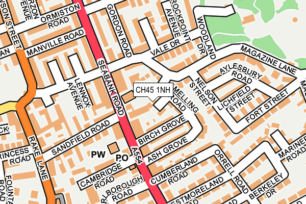 CH45 1NH map - OS OpenMap – Local (Ordnance Survey)