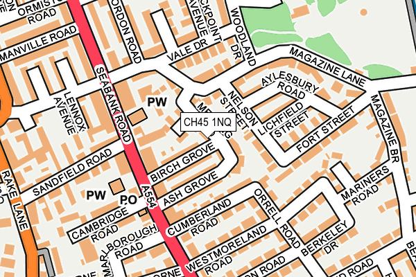 CH45 1NQ map - OS OpenMap – Local (Ordnance Survey)