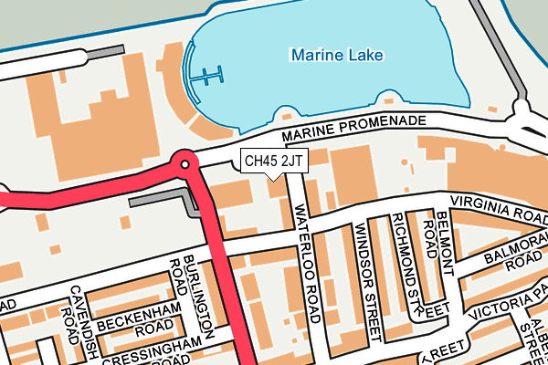 CH45 2JT map - OS OpenMap – Local (Ordnance Survey)