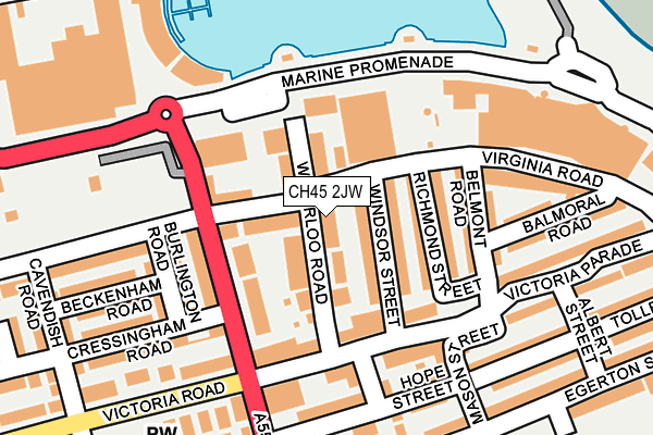 CH45 2JW map - OS OpenMap – Local (Ordnance Survey)