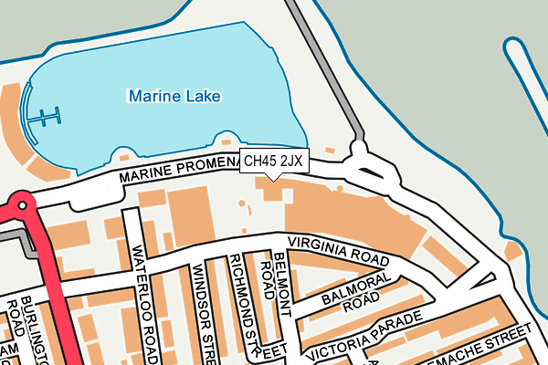 CH45 2JX map - OS OpenMap – Local (Ordnance Survey)