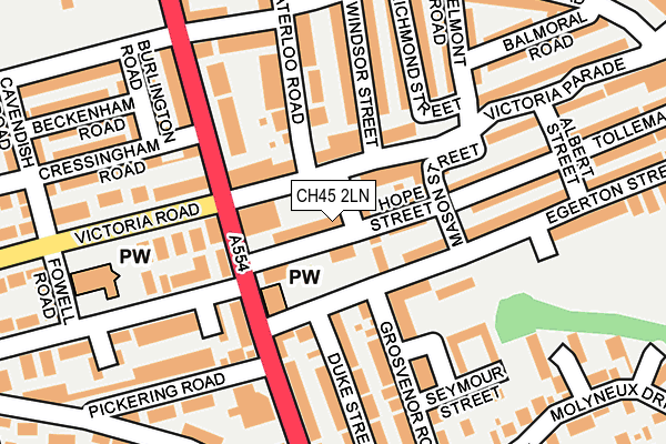 CH45 2LN map - OS OpenMap – Local (Ordnance Survey)