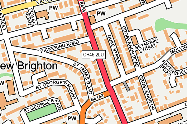 CH45 2LU map - OS OpenMap – Local (Ordnance Survey)