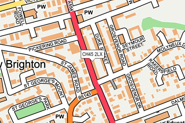 CH45 2LX map - OS OpenMap – Local (Ordnance Survey)