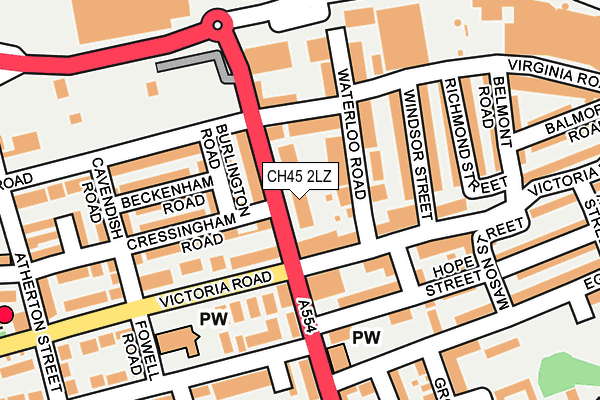 CH45 2LZ map - OS OpenMap – Local (Ordnance Survey)