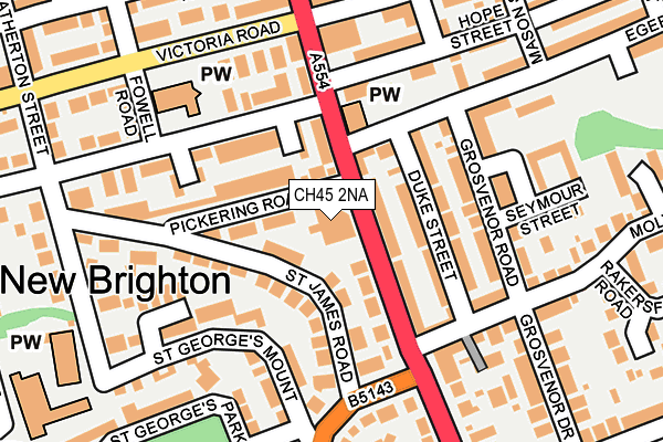 CH45 2NA map - OS OpenMap – Local (Ordnance Survey)