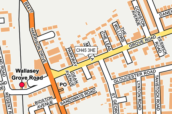 CH45 3HE map - OS OpenMap – Local (Ordnance Survey)