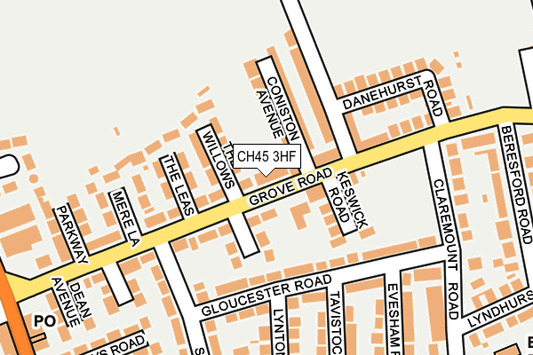 CH45 3HF map - OS OpenMap – Local (Ordnance Survey)