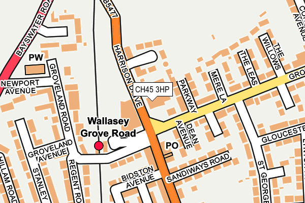 CH45 3HP map - OS OpenMap – Local (Ordnance Survey)