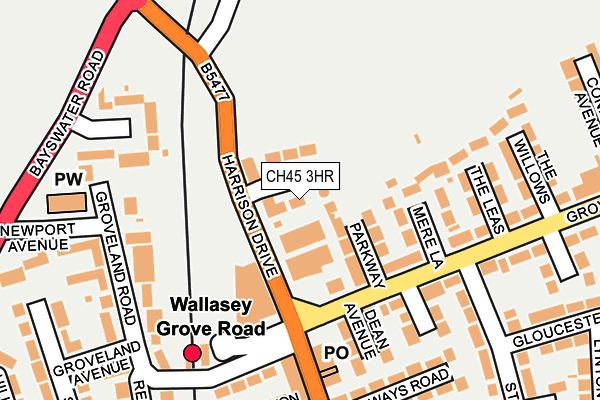 CH45 3HR map - OS OpenMap – Local (Ordnance Survey)