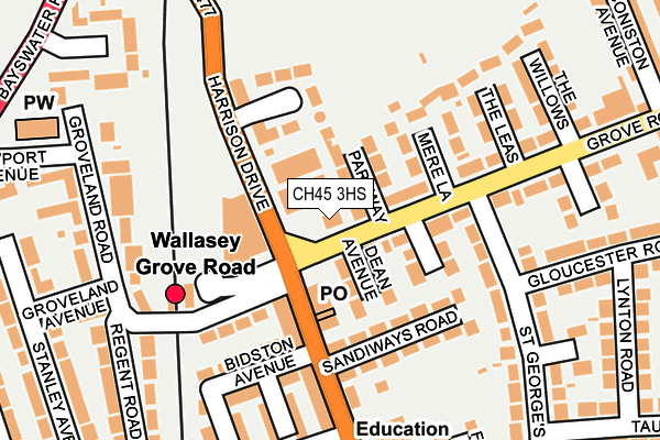 CH45 3HS map - OS OpenMap – Local (Ordnance Survey)