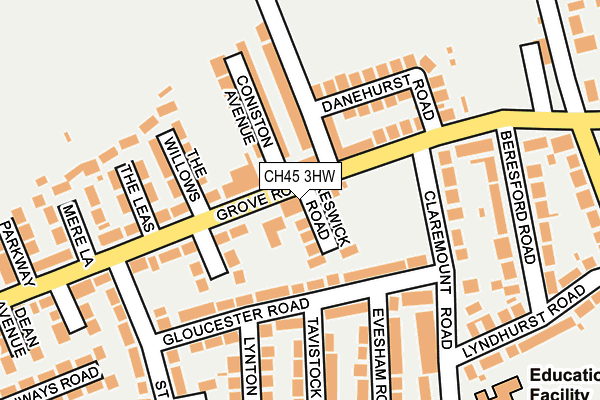 CH45 3HW map - OS OpenMap – Local (Ordnance Survey)