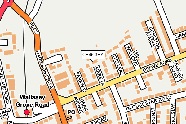 CH45 3HY map - OS OpenMap – Local (Ordnance Survey)