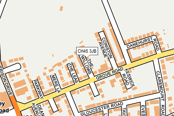 CH45 3JB map - OS OpenMap – Local (Ordnance Survey)