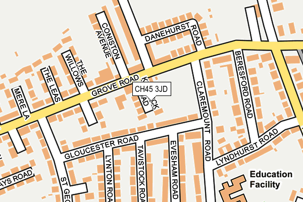 CH45 3JD map - OS OpenMap – Local (Ordnance Survey)