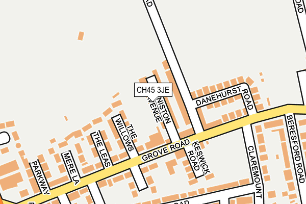 CH45 3JE map - OS OpenMap – Local (Ordnance Survey)