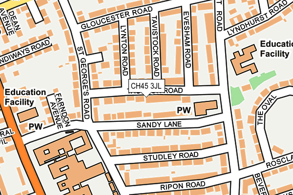 CH45 3JL map - OS OpenMap – Local (Ordnance Survey)